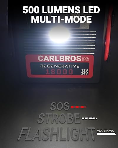 Miniatura 7 de CB40 Arrancador de alta resistencia, recarga rápida 40S, batería de 18000A 1224 voltios para motores de gas y diésel de hasta 32 L, caja de arranque