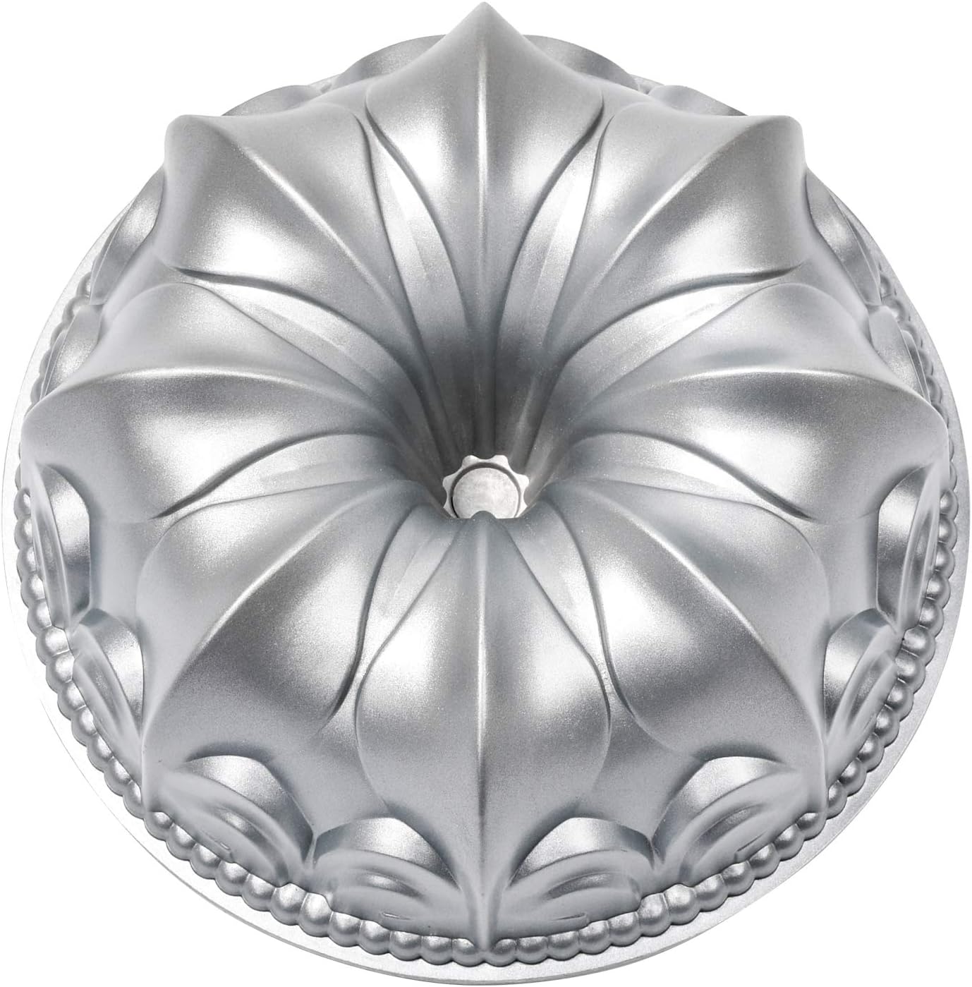 Fleur de lis Bundt Cake Pan Fluted Tube Cake Pan Nonstick Lily Cast Aluminum 10 Cup Platinum Collection Baking Bundt Pan Mold for Baking