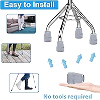 Vista 6 de Puntas de muleta, paquete de 4 puntas de goma resistentes de 1 pulgada para muletas de repuesto para caminantes, comodidades, sillas de ducha, patas