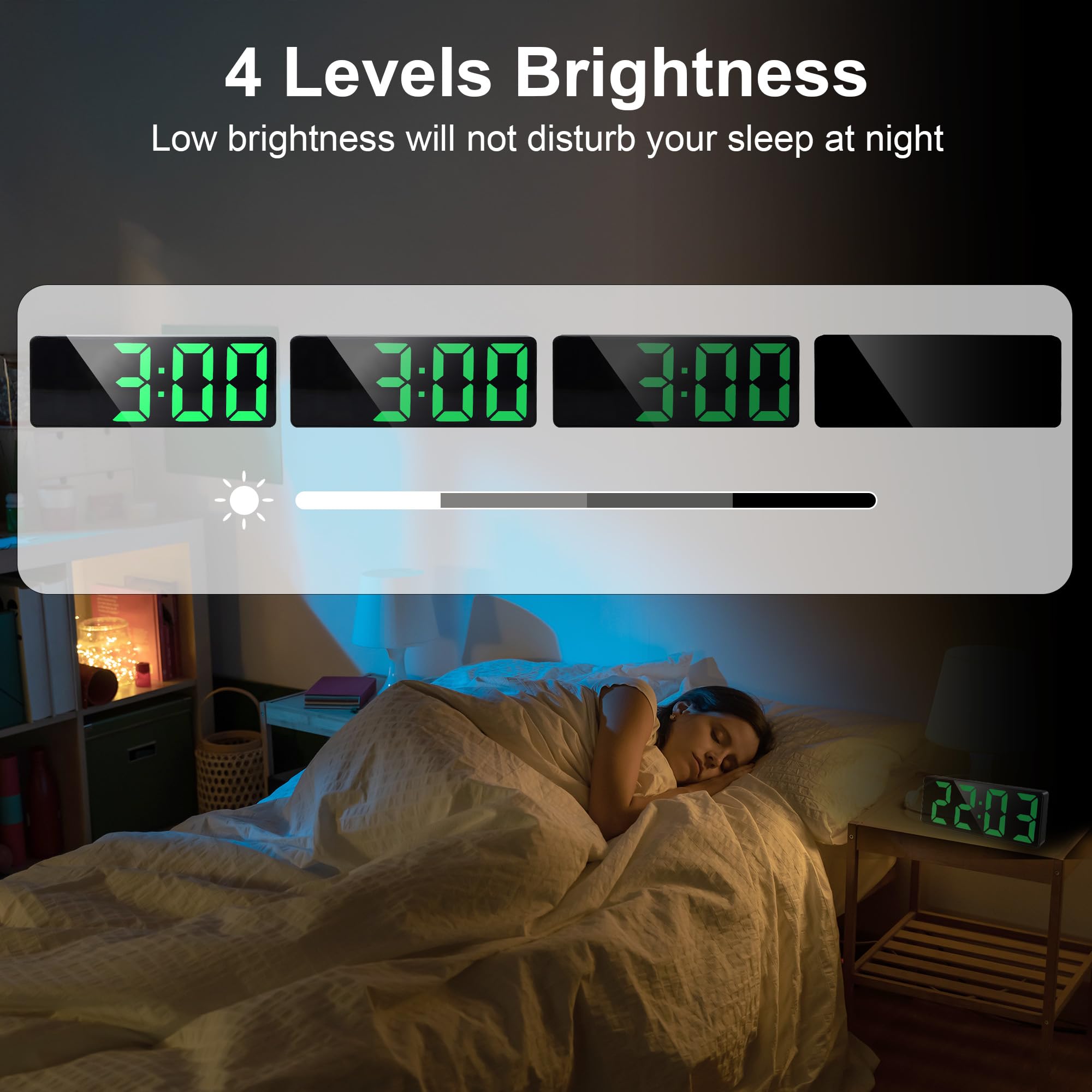 Sveglia Digitale LAFOCUSE 6.7 LED - Orologio Con Temperatura, Data, Snooze, Luminosità Regolabile - Foto 9