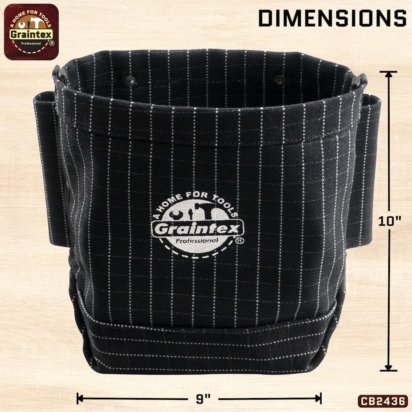 Graintex Nut & Bolt Bag, Heavy Duty Canvas Tool Bag, Tool Belt, Bull Pein Loops, Tradesman, Ironworker, Ideal Bolt Bags for Construction Professionals, Multipurpose Use, DIYers