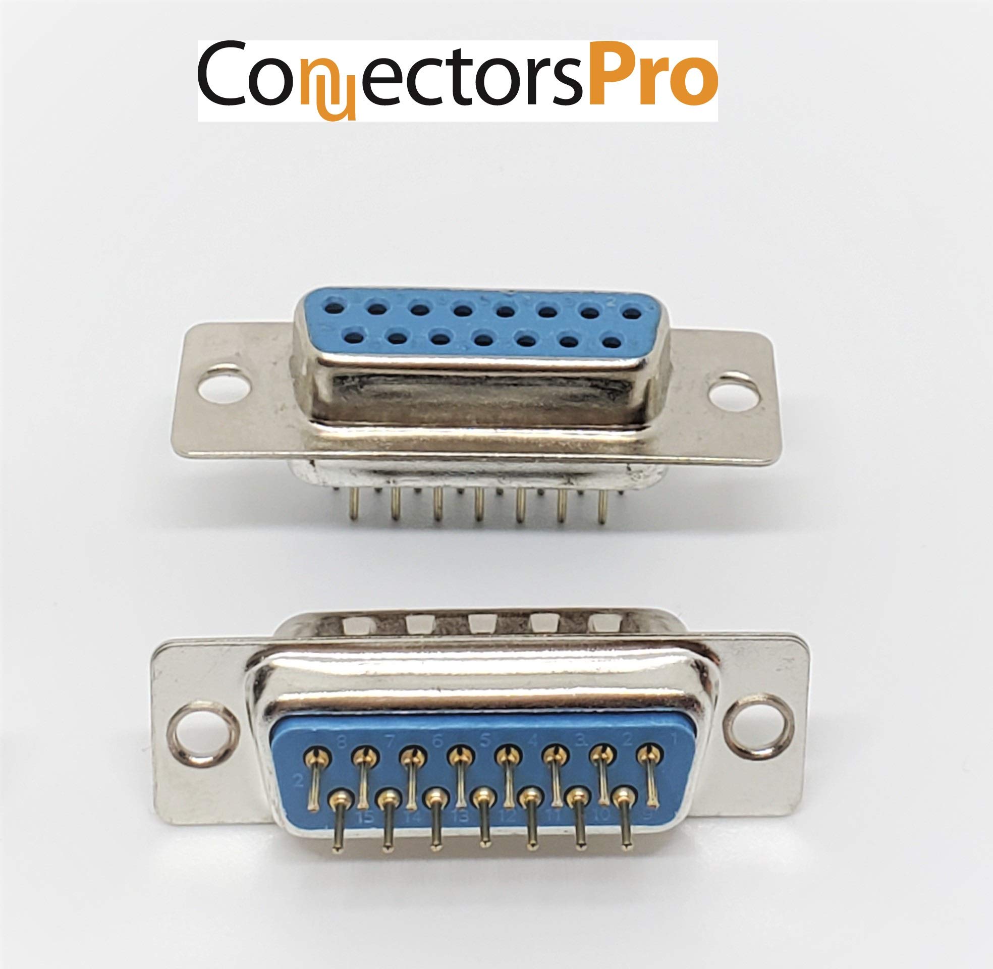 Db15 Angle Shell D-sub 15 Pin Connectors DB15 HD Right Angle PCB Connectors - 10 Pack ...