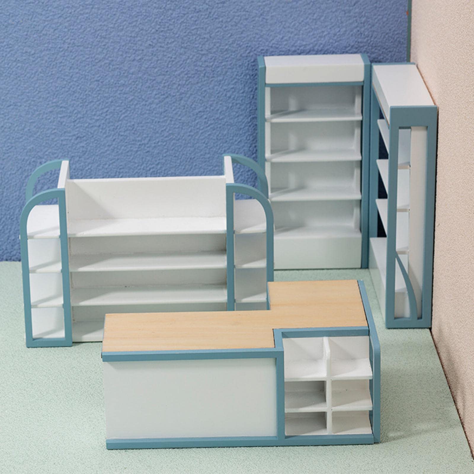 Amazon | 4個ドールハウススーパーマーケットキャッシャーコンテナ棚