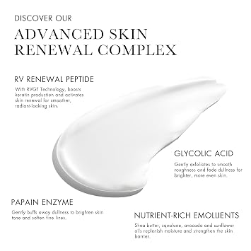 ReVive Renewal Moisturizing Night Cream, Anti-Aging Face Moisturizer for Dry & Dull Skin, Helps Improve Texture & Radiance, with RV Renewal Peptide, Glycolic Acid & Papain Enzyme, 1.7 oz / 50 mL