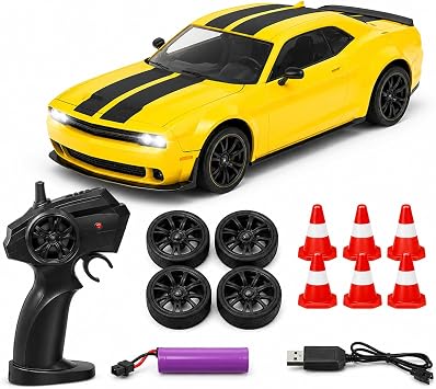 4WD Uzaktan Kumandal  Drift Yar  Arabas  Seti - 2.4GHz Kesintisiz Ba lant  - Yedek Lastik ve Koniler Dahil Profesyonel RC Drift Arac  - I kl  ve  arjl