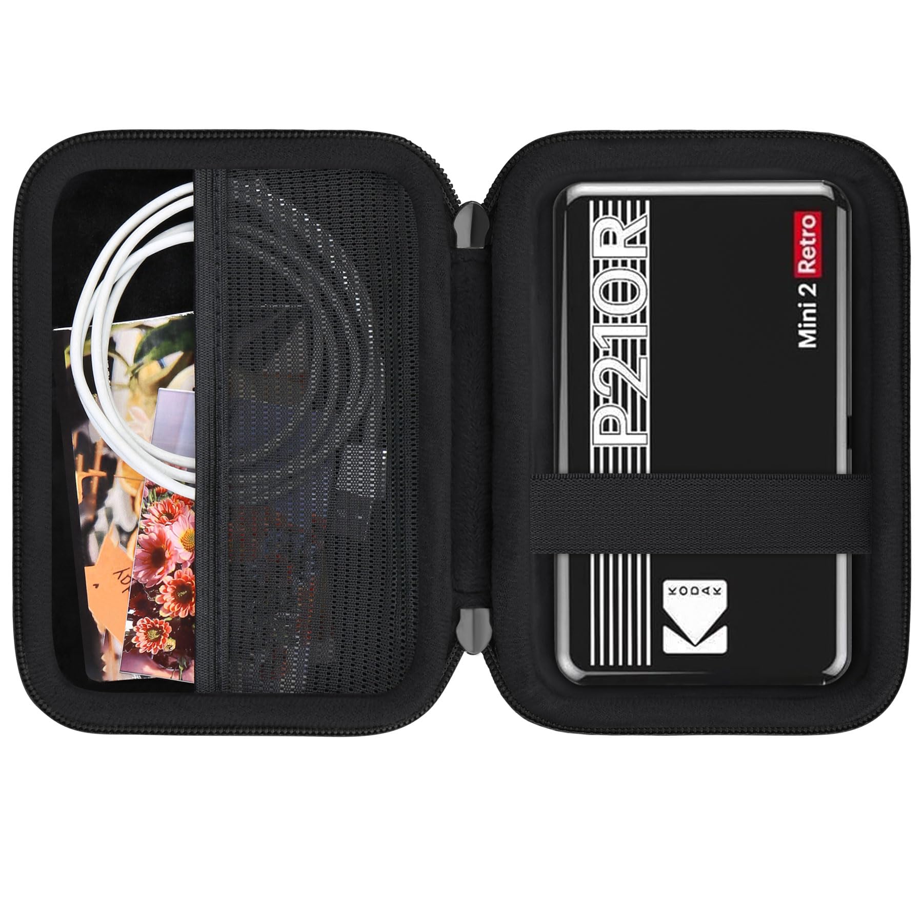 RAIALL Hard Case for KODAK Mini 2 Retro 4PASS Portable Photo Printer, Kodak Mini 2 Retro P210R Instant Digital Camera Travel Storage Holder, Mesh