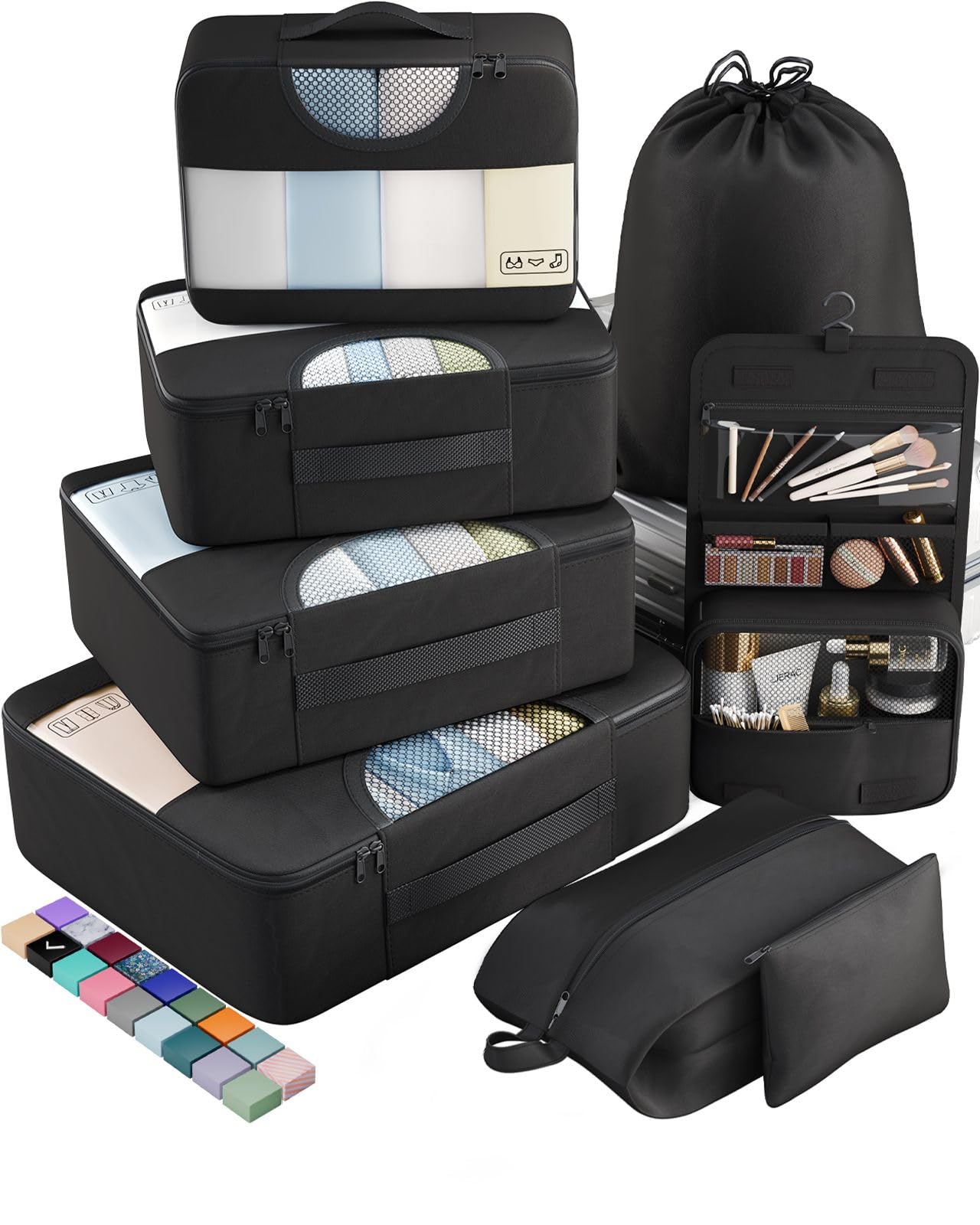 VekenVeken 10 Set/8 Set Packing Cubes for Travel Essentials, Suitcase Organizer Bags in 4 Sizes, Carry-On Luggage Accessories with Large Laundry & Toiletry Bag, Must-Have for Airplane, Road Trip & CampingGlobal Recycled StandardGlobal Recycled StandardGlobal Recycled Standard