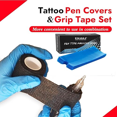 Miniatura 2 de SOTICA - 200 fundas para bolígrafos con 8 cintas de agarre, cubierta de envoltura para máquina de color azul, fundas para bolígrafos, fundas de