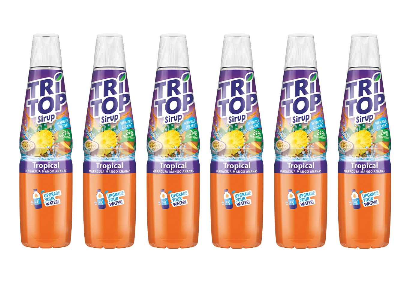 TRi TOP Tropical | kalorienarmer Sirup für Erfrischungsgetränk, Cocktails oder Süßspeisen | wenig Zucker (6 x 600ml)
