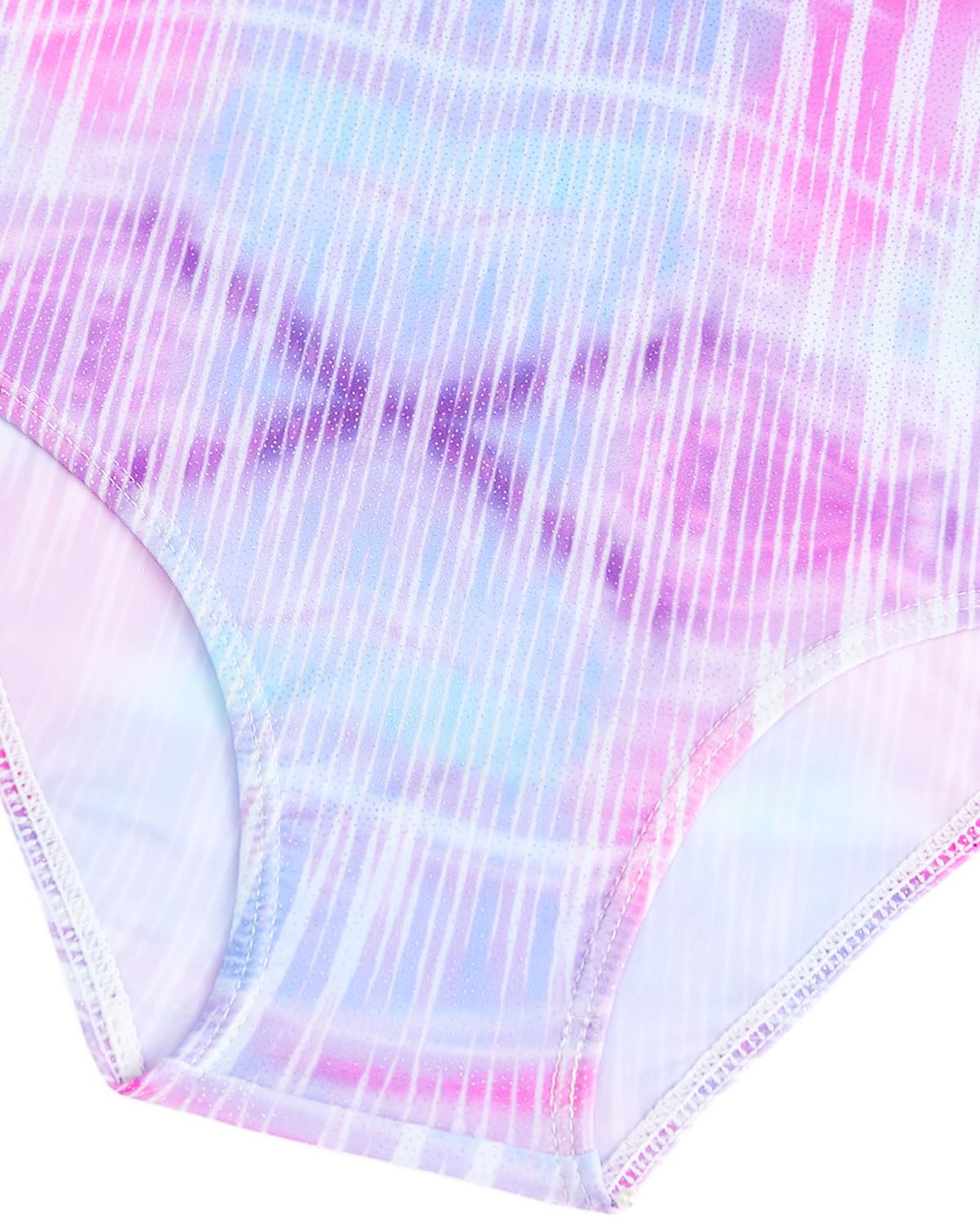 Gogokids Completo da ginnastica bambina composto da tre pezzi, body senza maniche, pantaloncini e fascia capelli, tuta danza classica scintillante, con design a colori sfumati, dai 3 ai 12 anni