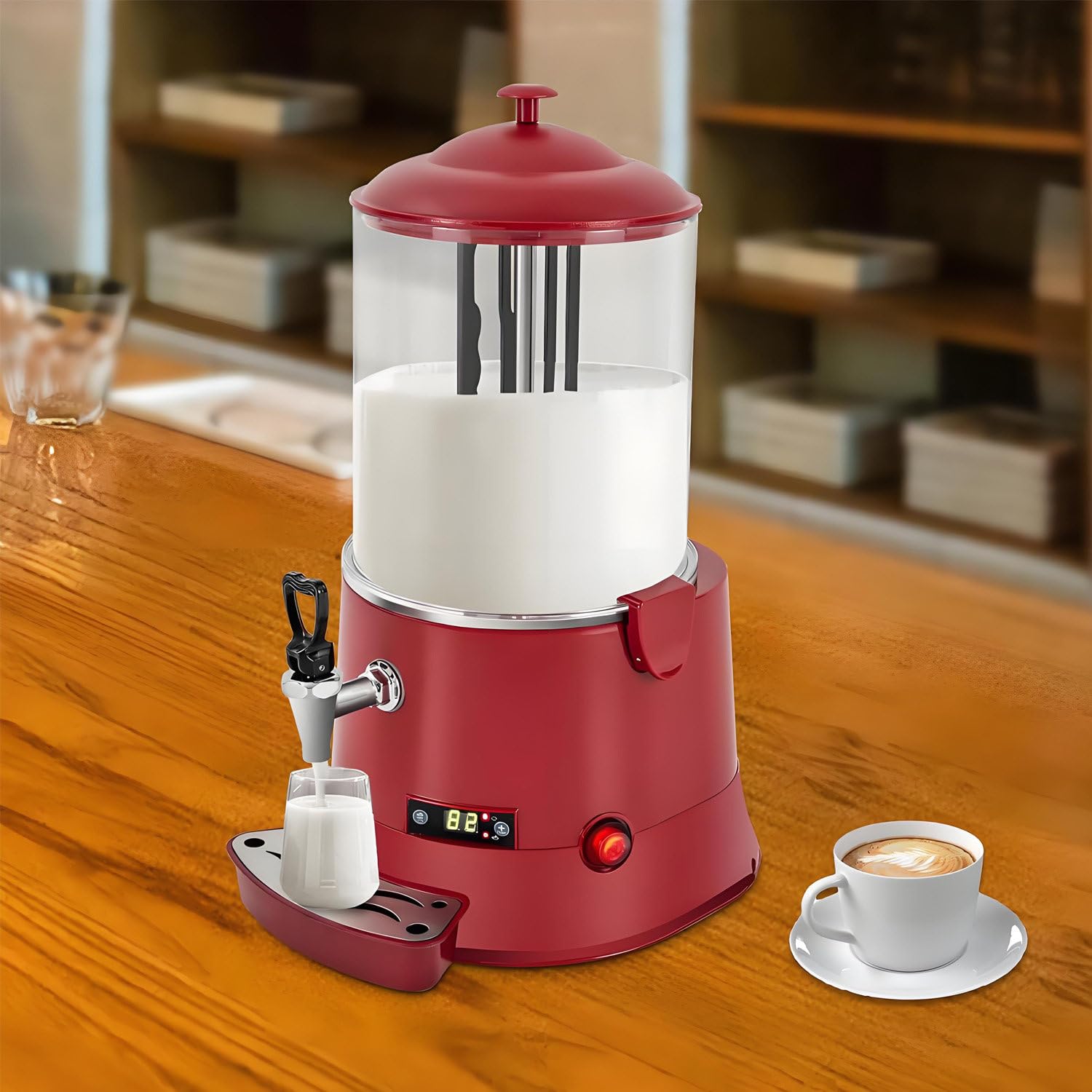 Commercial Hot Beverage Warmer 400W with Precision Temp Control Red-10L
