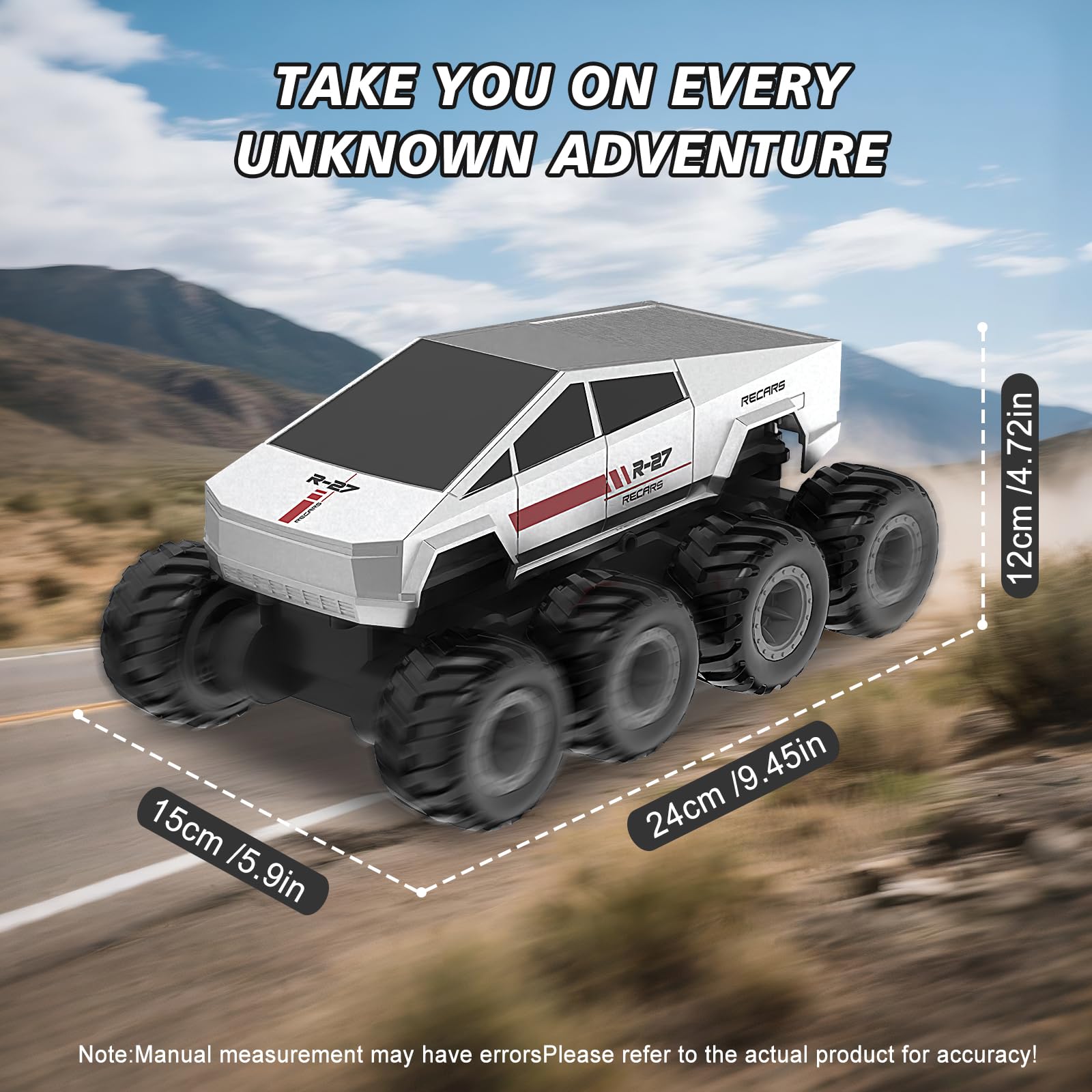 PAISHENKEJI Auto RC Camion telecomandato Auto: Camion RC anfibio 8WD Autos telecomandate fuoristrada 2,4GHz Autos giocattolo rotanti a 360° per bambini Regalo di compleanno o di Natale