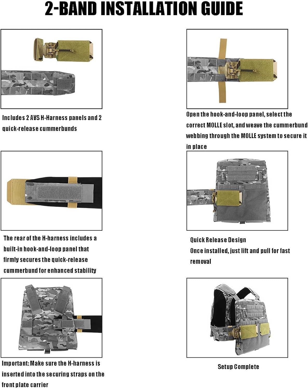 Molle Vest Quick Release Buckle Set, Tactical Quick Disconnect Cummerbund Adapters for Most Vest