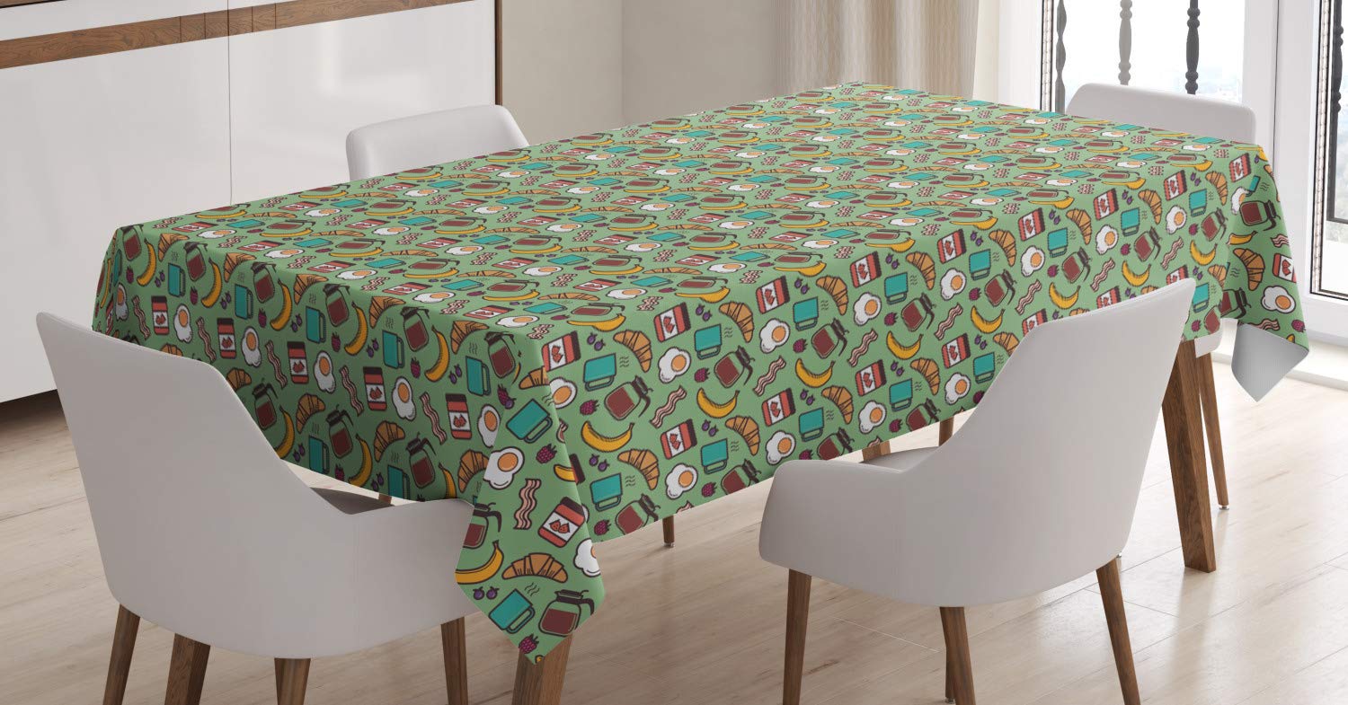 ABAKUHAUS Pasqua Tovaglia, Uova Pulcini polli Conigli, Rettangolare per Sala da Pranzo e Cucina, 140 cm x 170 cm, Multicolore Celeste