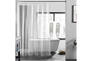 LOVTEX Clear Shower Liner with 12 Rust-Proof Hooks