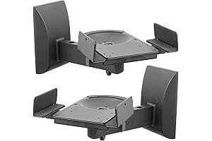 Mount-It! Pair Universal Side Clamping Bookshelf Speaker Wall Mounts for Large or...