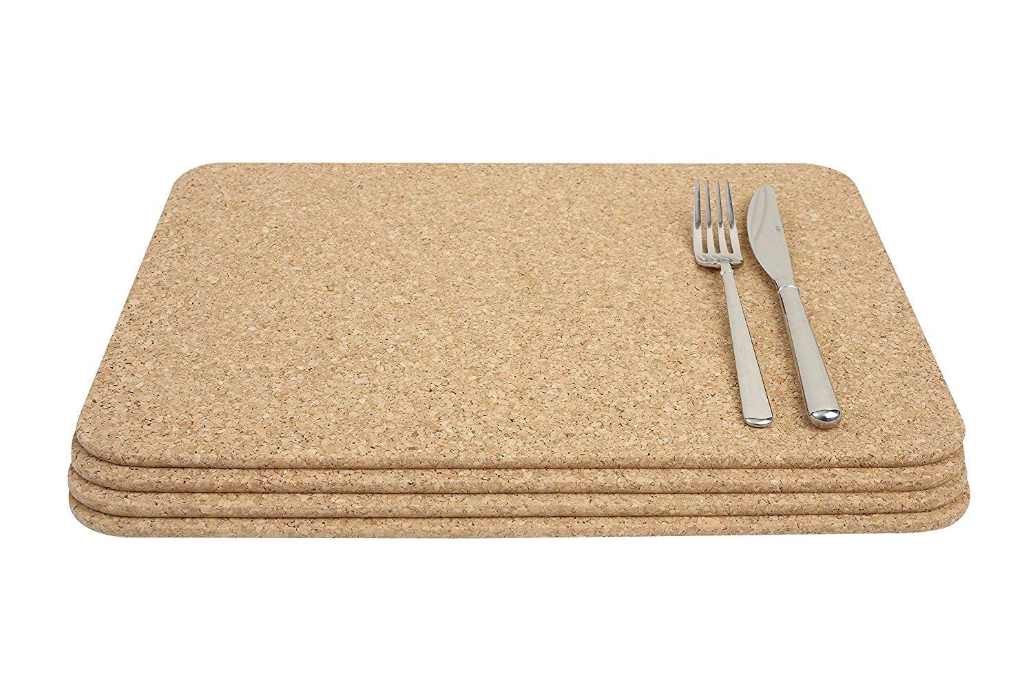 Salvamanteles de corcho gruesos aislantes del calor T&G pack de 4 manteles grandes