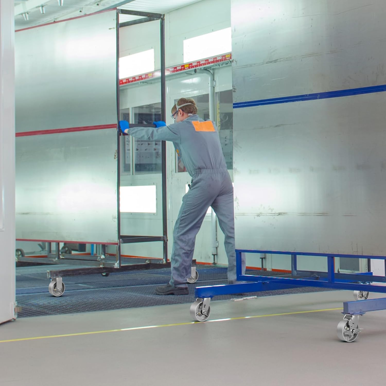 6" X 2" Caster Wheels, Heavy Duty Industrial Casters, Steel Casters 4800 LBS Capacity with Roller Bearing, Cast Iron Wheels, Metal Casters(4 Swivel)