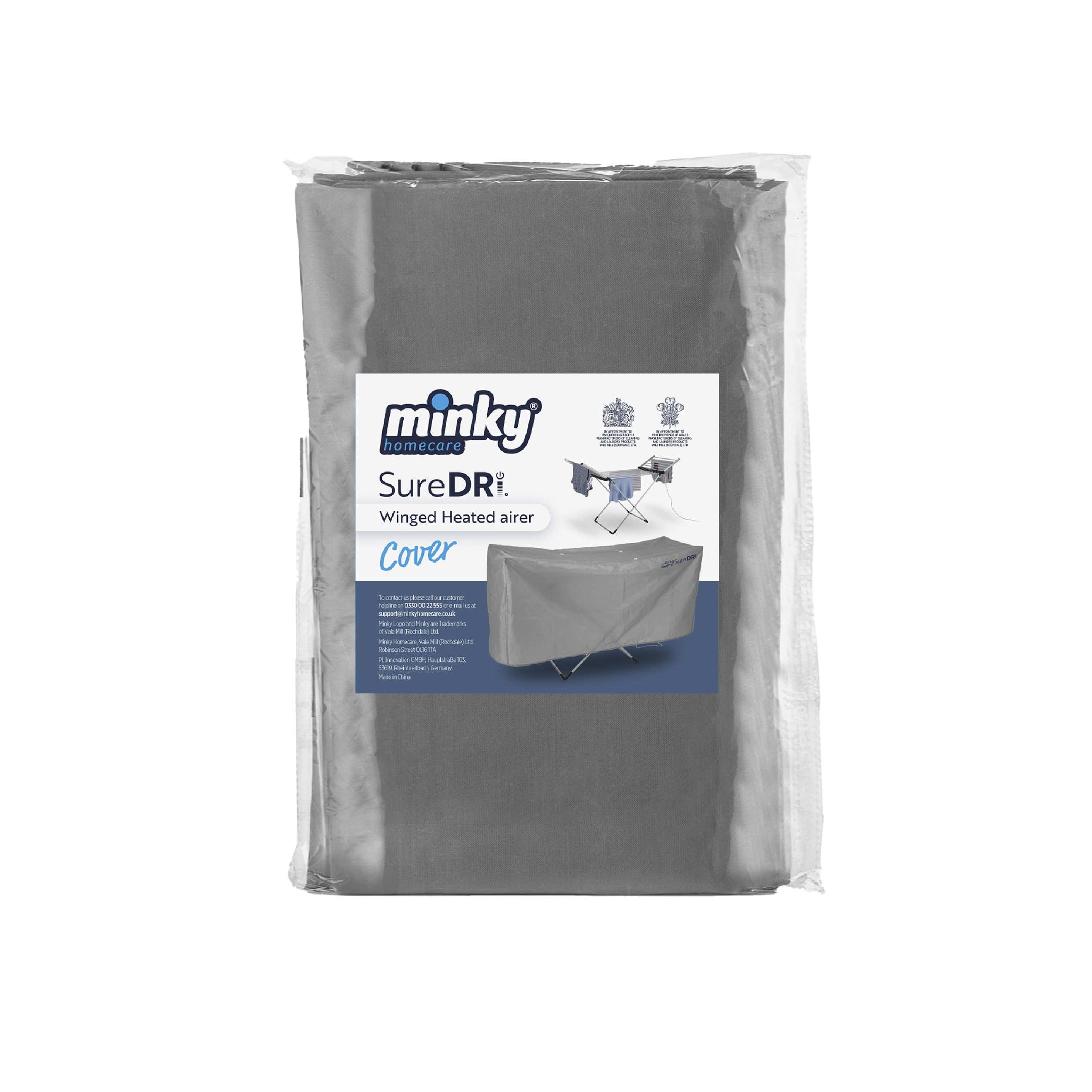 Minky Grey Suredri 12M Winged Heated Airer Cover, Retains Heat For Faster Drying, Air Vents For Air Circulation, 100% Polyester, Cover Only