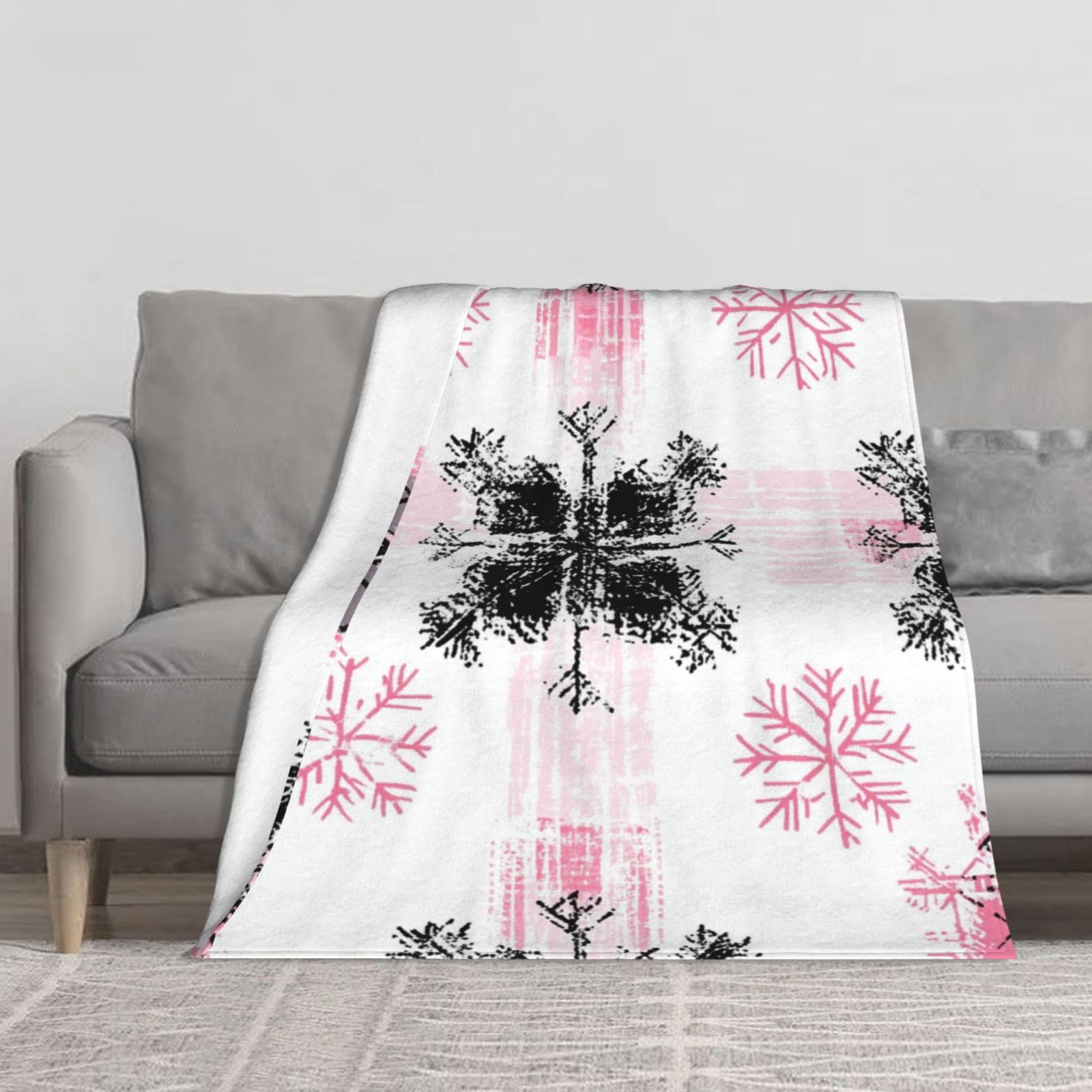 Couverture polaire bébé motif flocon de neige plaid flanelle douce lit canapé