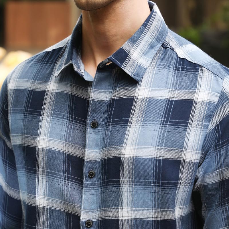Image of CAHOOT Men's Bisque Shirt Casual Wear | Spread Collar | Long Sleeve | Button Closure | Shirt Crafted with Comfort Fit for Everyday Wear