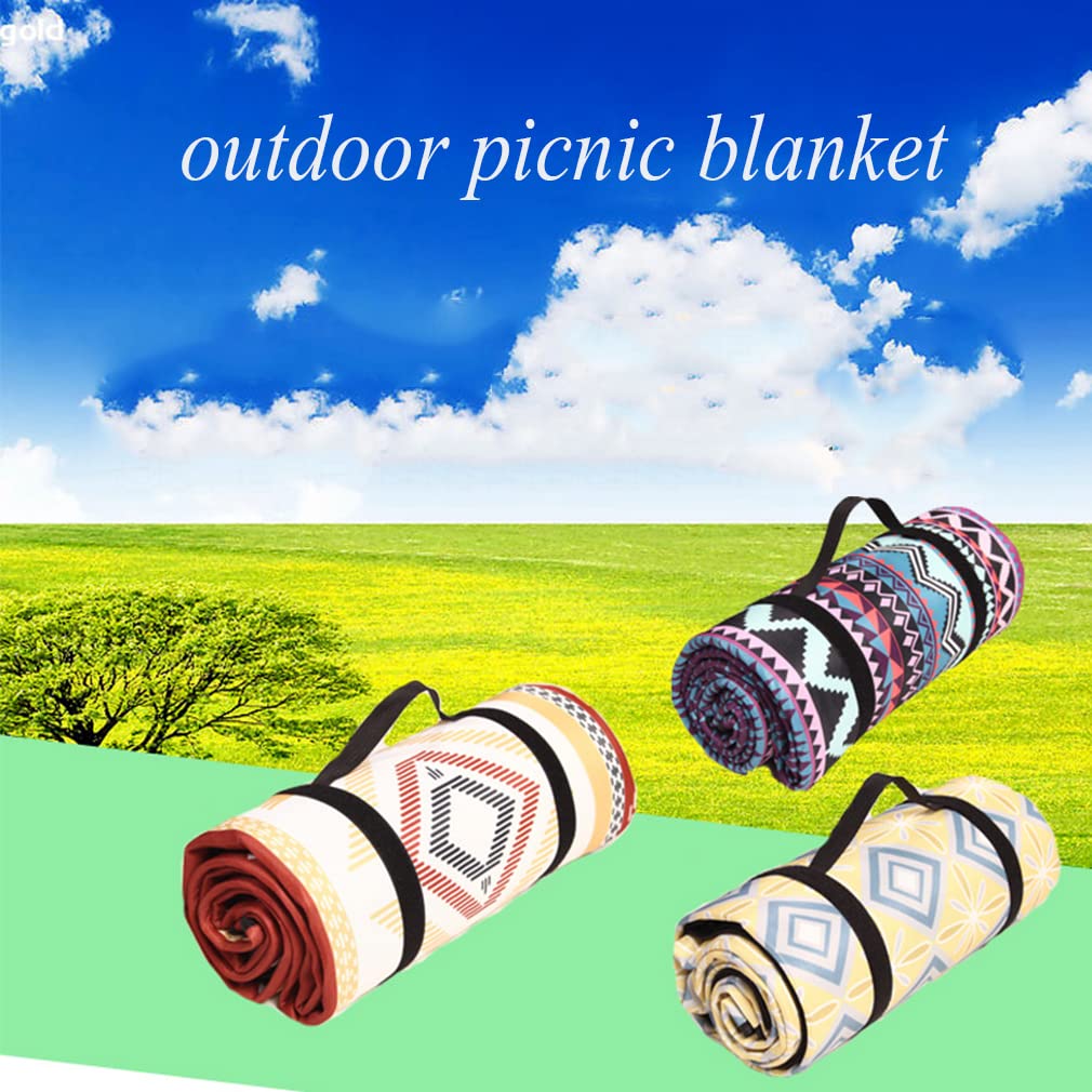 Outdoor Camping Picknick Matte, Picknickdecke wasserdichte Strandmatte Faltbare Ground Sheet mit Tragegriff für Outdoor, Park, Garten, DREI Lagen Gepolstert (300X200cm/118x78in,C)