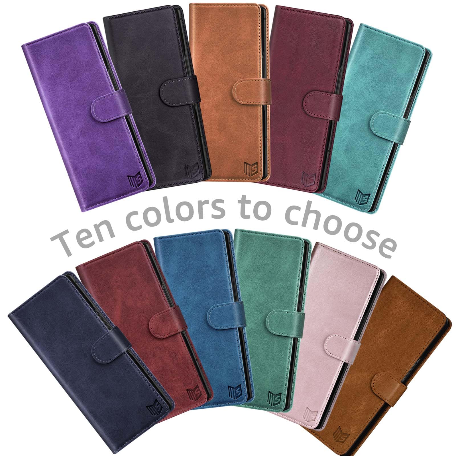 SUANPOT Funda tipo cartera para Samsung Galaxy Z Fold 6 5G con bloqueo RFID, tarjetero de crédito, funda de piel sintética con tapa para teléfono celular, mujeres y hombres, funda para Samsung Z Fold6