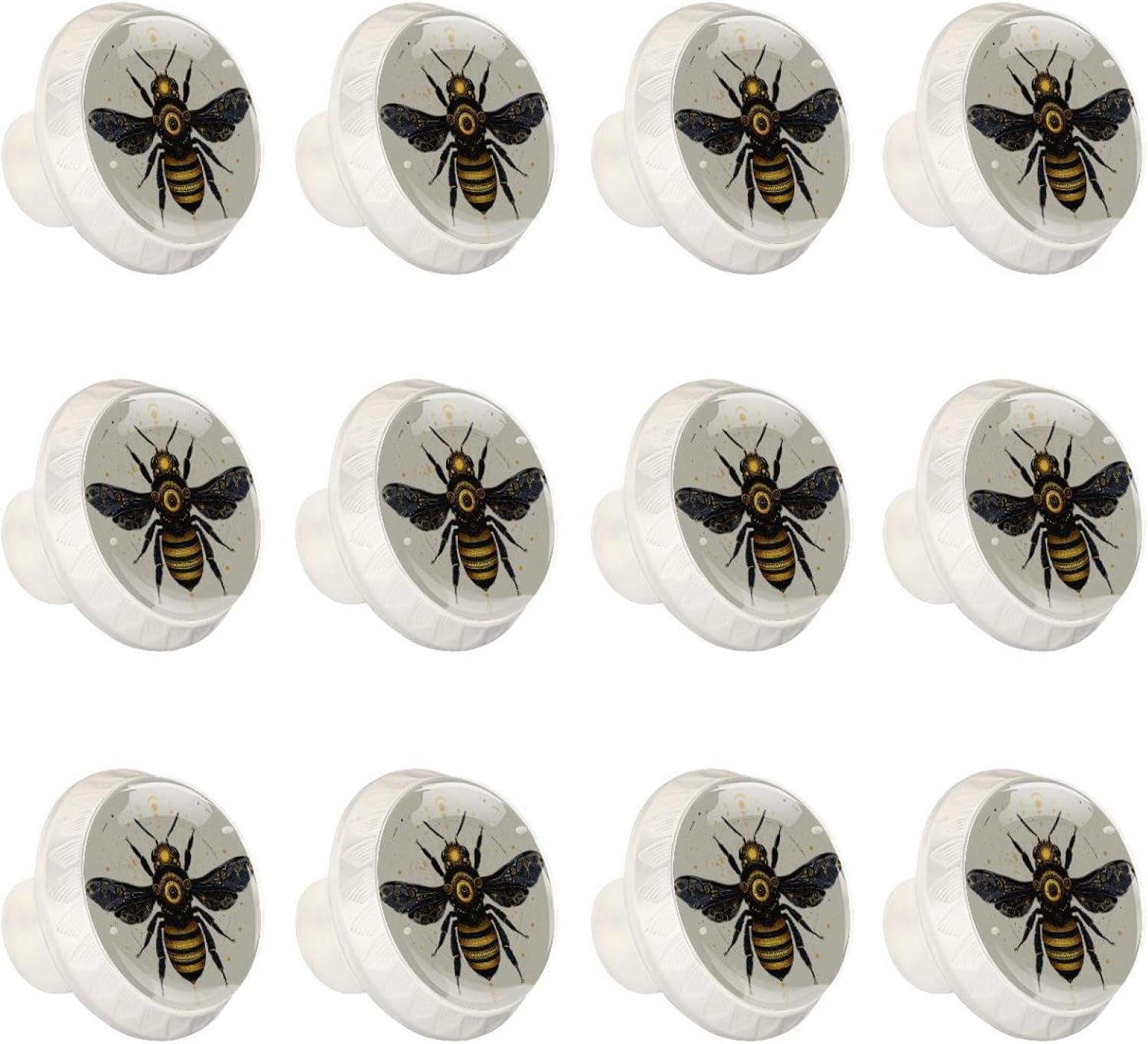 Bee (50) Farmhouse Style Cabinet Knobs, Rustic Decorative Drawer Pulls for Kitchen Bathroom Cabinets Dresser and Furniture