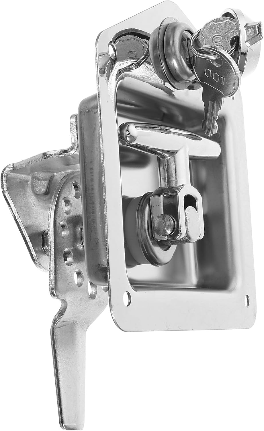 Levemolo Stainless Steel Paddle Latch with Zinc Alloy Cover Replacement for Rv Trailer Toolbox with Keys Heavy-Duty Latch for Industrial Electrical Cabinets and Truck Tool Storage