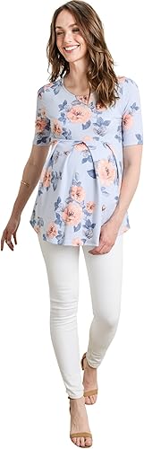 Miniatura 6 de Blusa de maternidad con peplum y pliegue frontal para que se note el embarazo