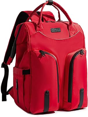 Diaper Bag Backpack, Travel Baby Bags with Stroller Straps, Maternity Back Pack for Baby Large Internal Storage 13 Pockets for Mom and Dad (Red)