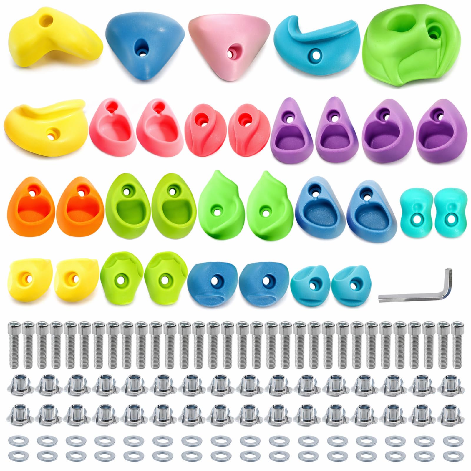 Amazon.com: ZENFUN 32 Packs Rock Climbing Holds Multi Size and