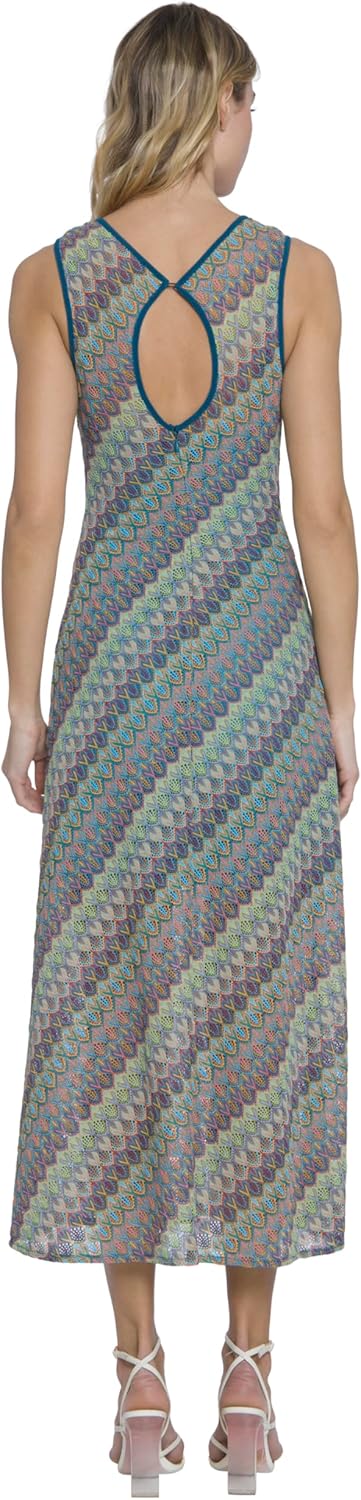 Donna Morgan Womens Sleeveless Midi Dress for Women | Summer Semi-Sheer Wedding Guest Womens Dresses - Image 3