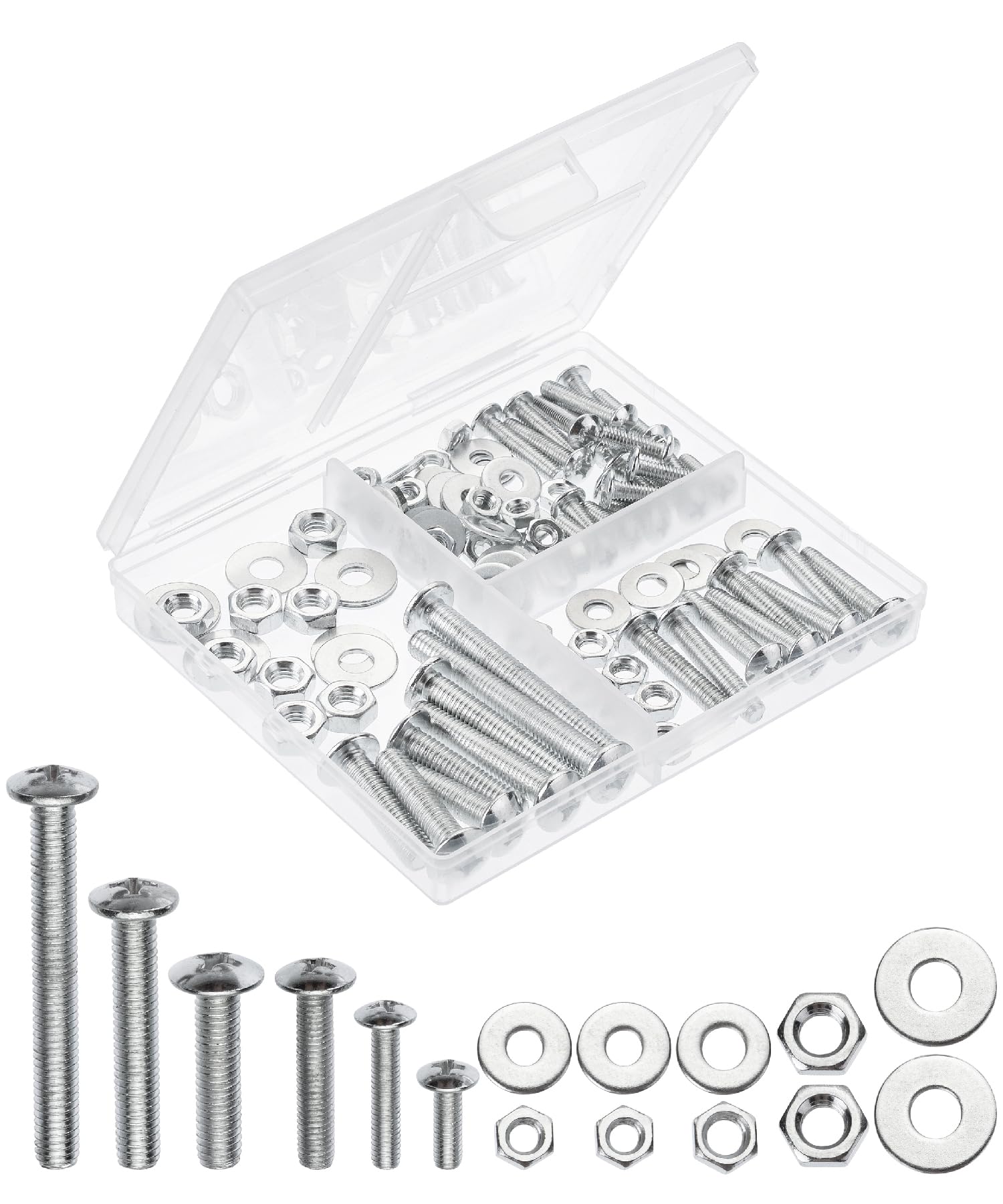 Mr. Pen- Bolts, Nuts, and Washer Assortment Kit, 226 pcs, Nuts and Bolts Assortment Kit, Assorted Nuts and Bolts, Nut Bolt and Washer Assortment, Bolt and Nut Assortment