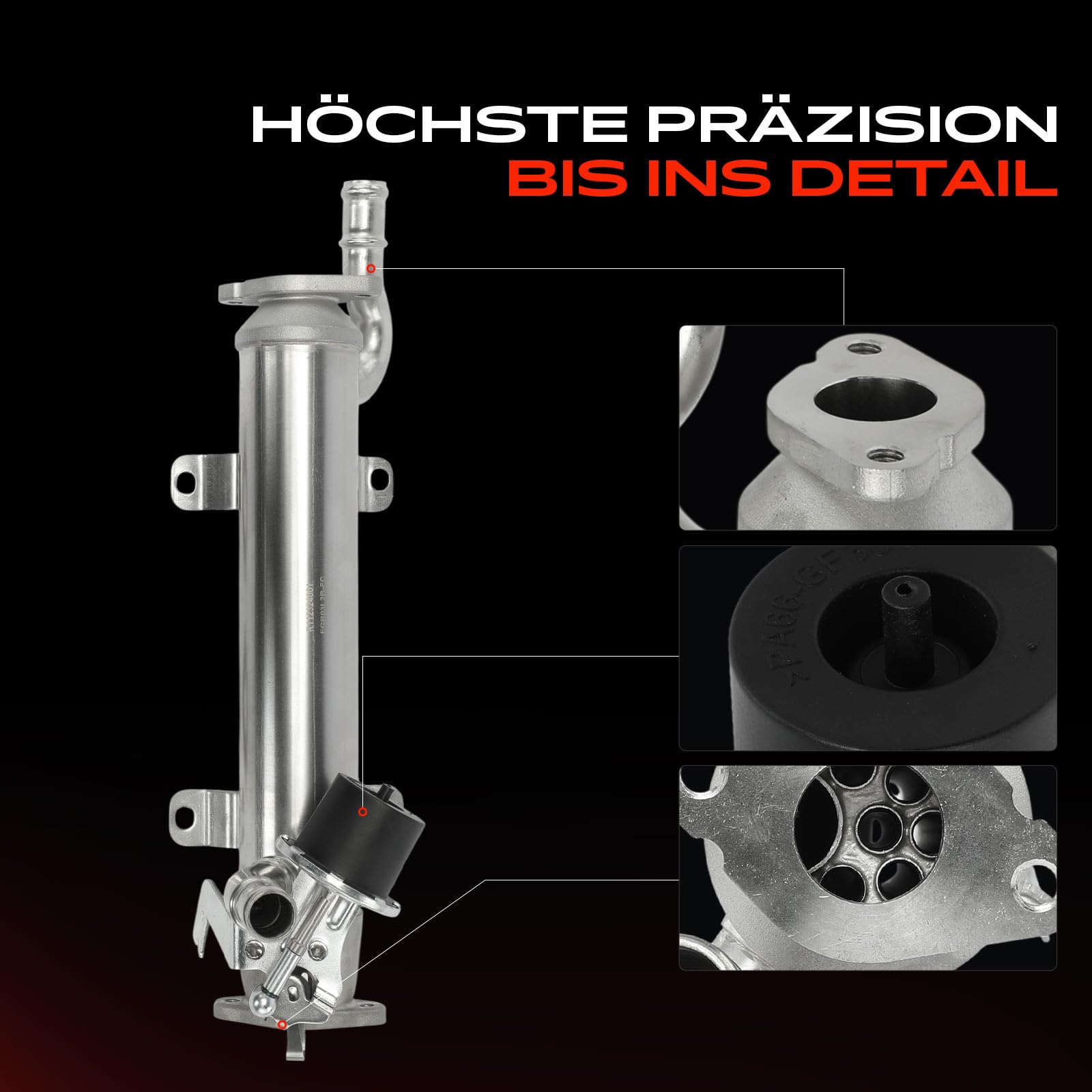 Frankberg Válvula EGR enfriador recirculación de gases de escape | 03L131512B; Compatible con: G.o.l.f V Variante 1K5, A3 Sportback 8PA, A3 Cabriolet 8P7, P.a.s.s.a.t Variante 365