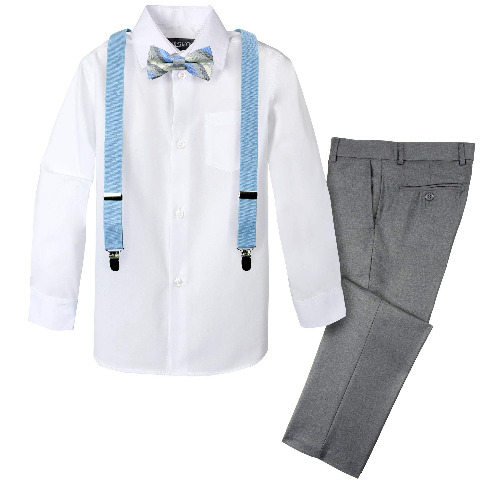 Spring Notion Boys' 4-Piece Patterned Dress up Pants Set
