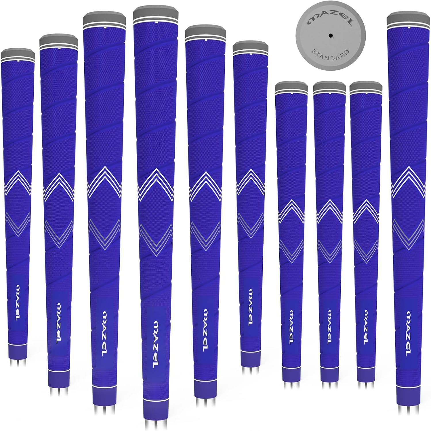 MAZEL Golf Club Grips for Men,10 Pack Micro-texture Non-Slip Golf Grips Midsize/ Standard for Higher Performance (Blue(Texture), Standard)