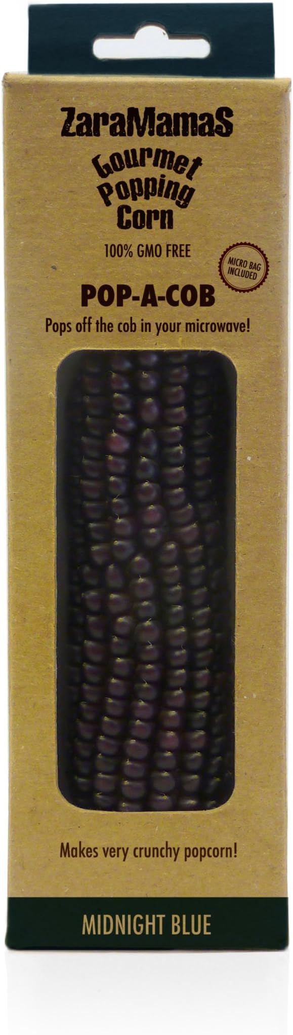 Midnight Blue Pop-A-Cob ZaraMamas Microwave Popcorn Gourmet Popping Corn 90g