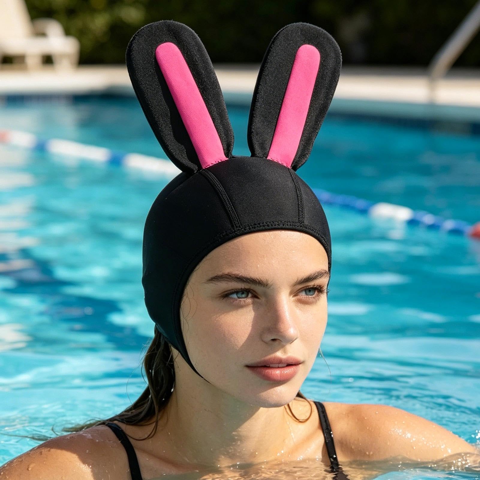 Chapeau de voile en néoprène avec oreilles de lapin – Chapeau de plongée, pour le surf, le canoë, les sports nautiques, la voile, la natation, le kayak, la plongée avec tuba