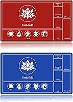 Vista 34 de Alfombrilla de juego MTG cosida con zona mágica para jugar cartas MTG, alfombrilla de escritorio para juego de mesa Commander, alfombrilla de duelo