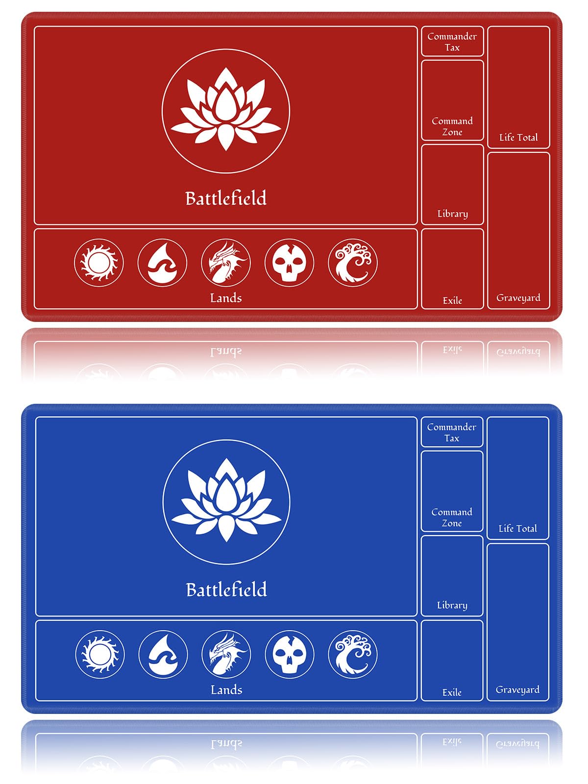 EDGFRTOIO Card Playmat Stitched with Magic Zones, Game Mats Tabletop 24x14 inch for MTG/TCG Card Battles Commander Deck Gaming Desk Mat Duel Mat Card