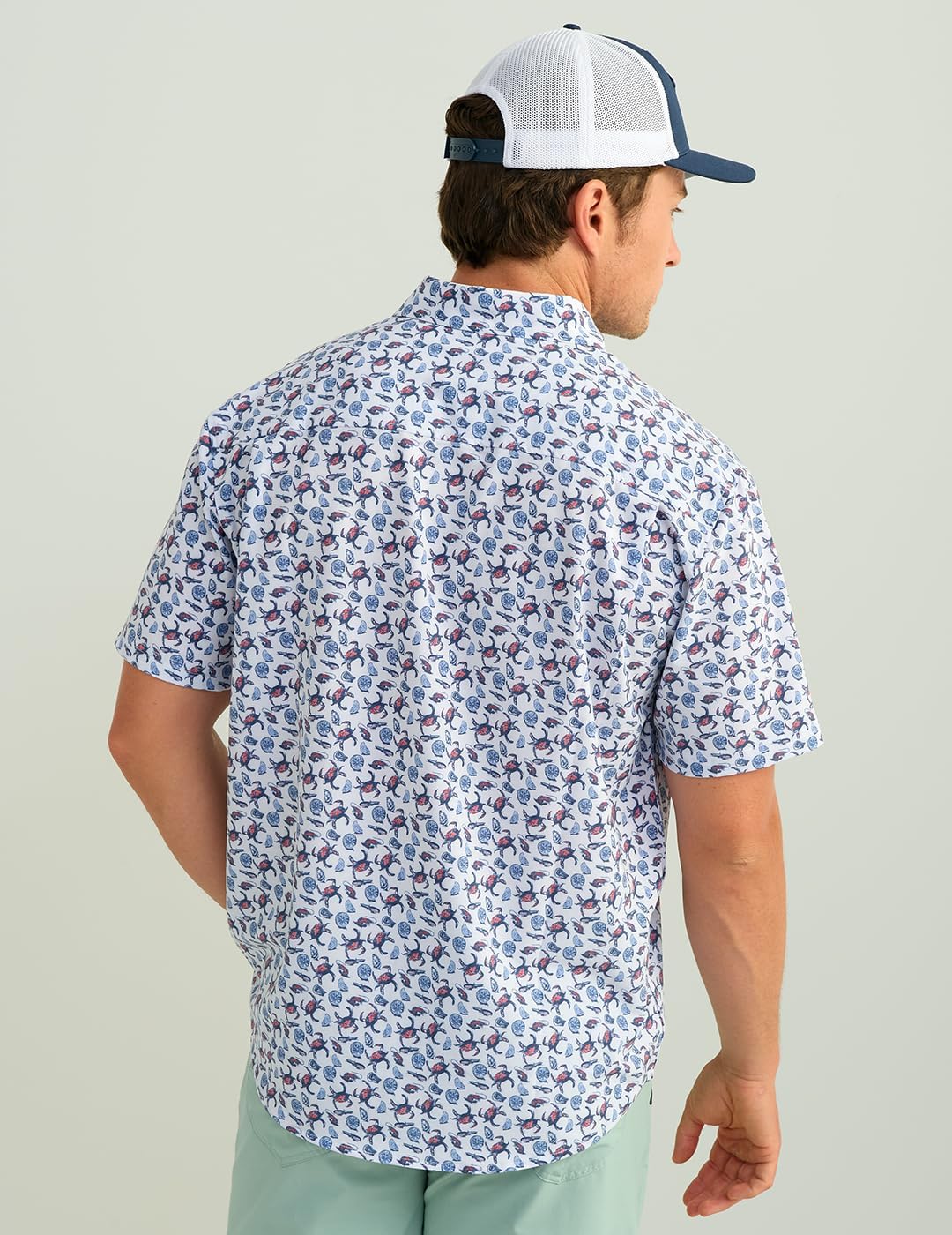 HUK Mens Kona Pattern Short Sleeve Fishing Button Down Shirt