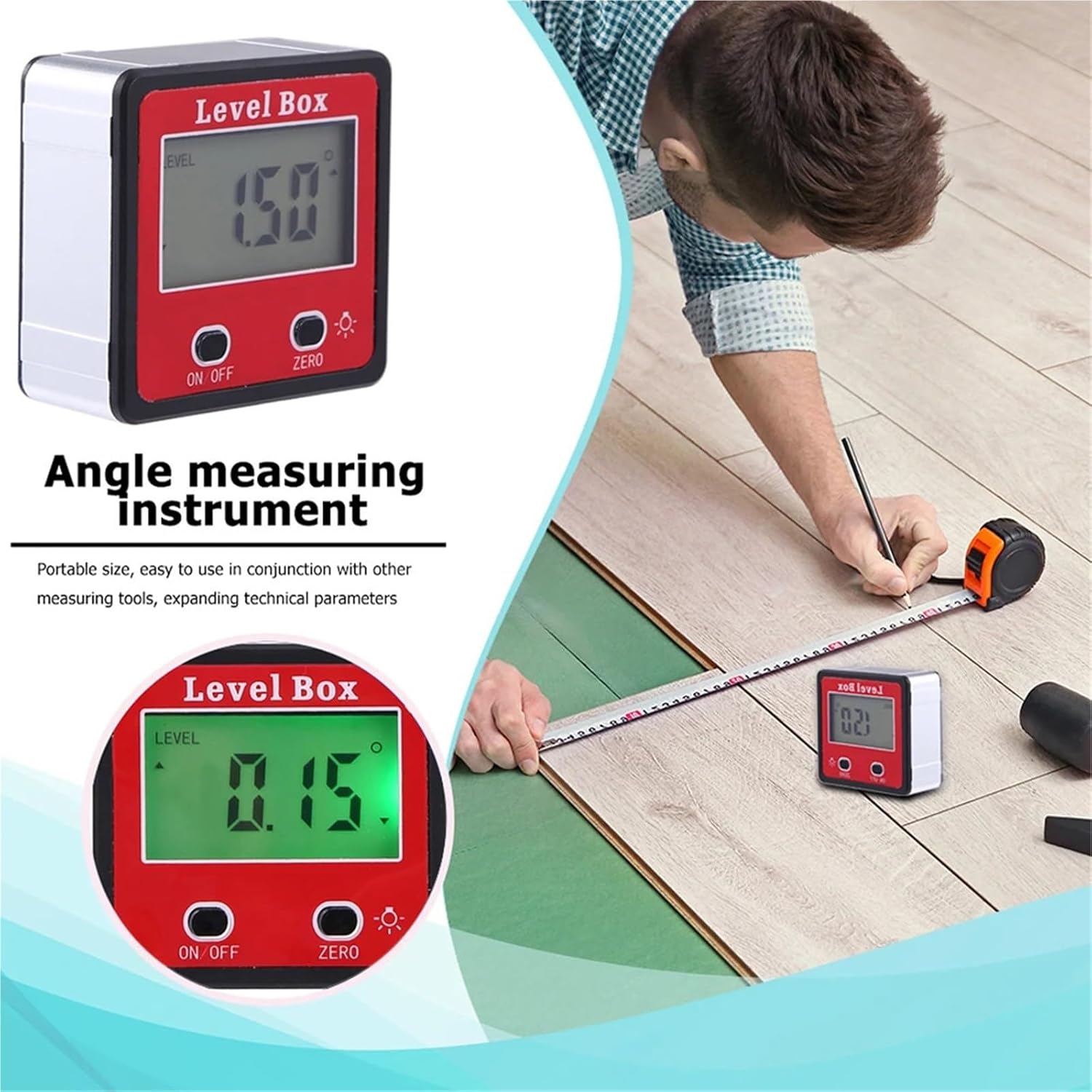 Digital Angle Finder, Inclinometer Horizontal Angle Meter Digital Protractor Electronic Level Box Magnetic Base Measuring Tools Red,Angle Finder
