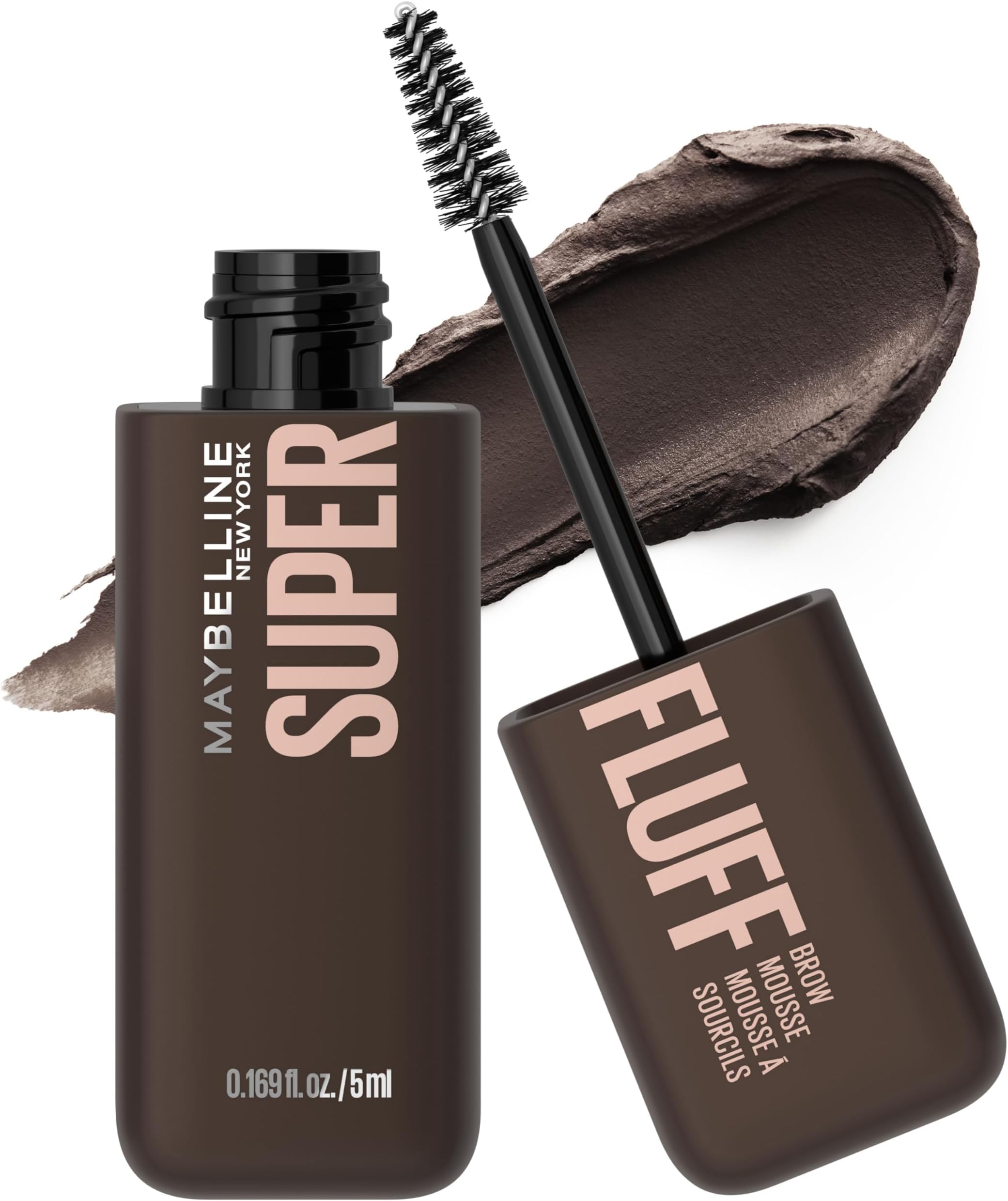 Superfluff Volumizing Brow Mousse, All Day Tinted Brow Gel For Soft Full Brows, Black Brown, 1 Count
