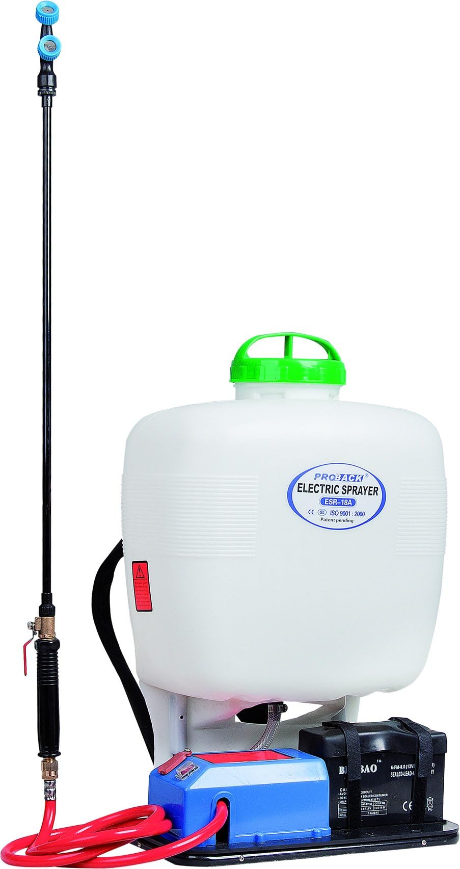 Proback 12v Battery Diaphragm Pump Backpack Sprayer 4.7 Gallon 18l Agricultural Weed Pest Garden