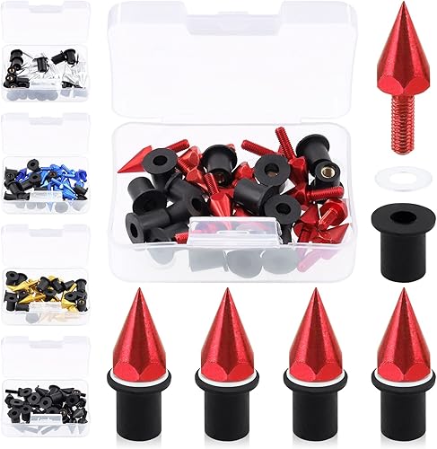 Miniatura 8 de Swpeet Juego de tornillos para parabrisas de motocicleta, con púas de aluminio, 15 unidades, para motocicleta, empalador corto, compatible con la