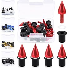 Swpeet 15Pcs Windshield Screws Aluminum Spike Motorcycle Windscreen Bolts Kit, Motorcycle Spike Bolt Screw Short Impaler Compatible with Most Motorcycle Modification Accessorie (Red)