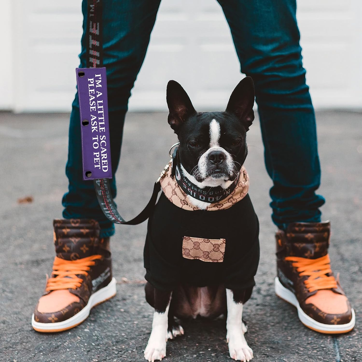 Nervous Dog Leash Sleeve A Little Scared Please Ask to Pet Leash Wrap Social Distancing Gift（Little Scared） image 5