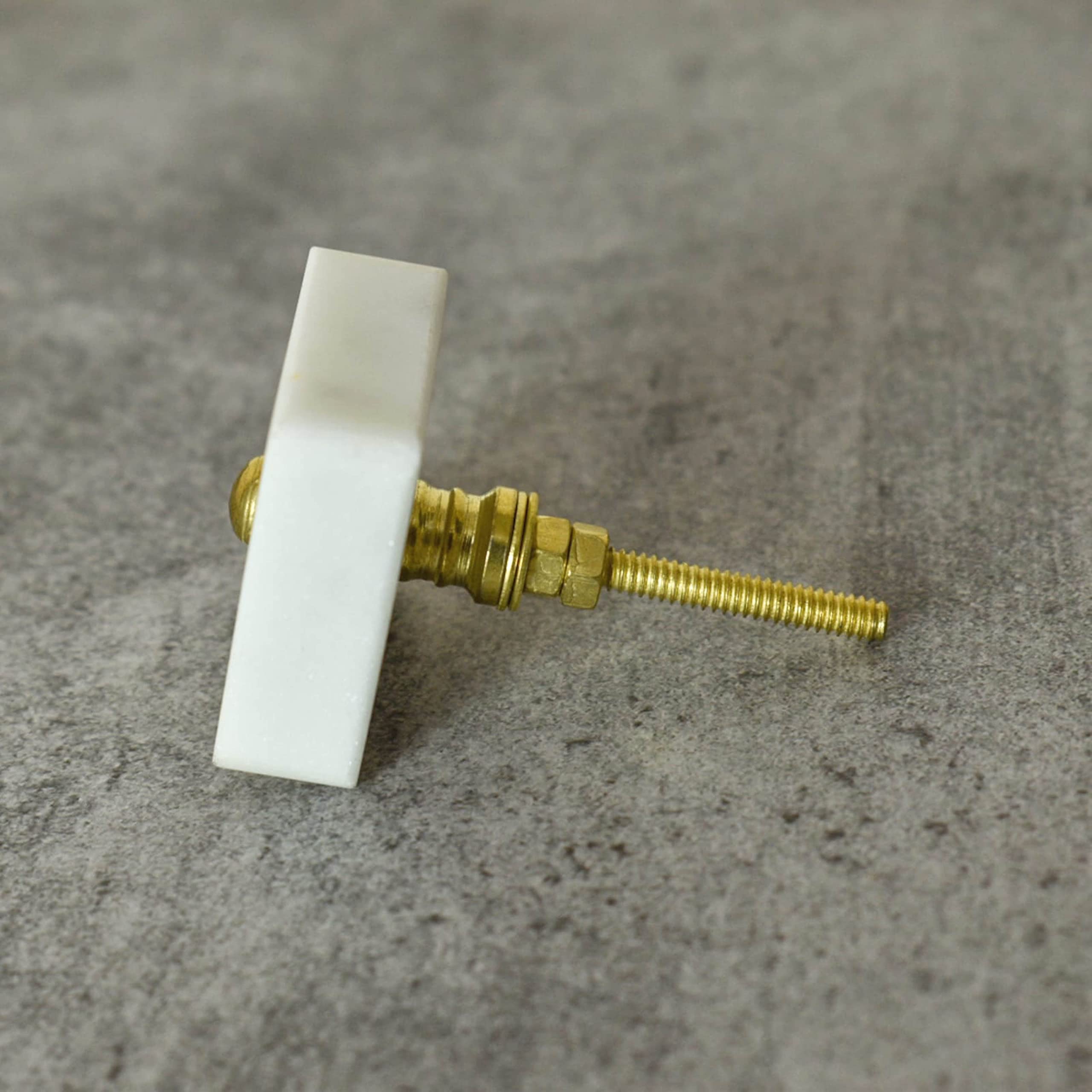 ARTISNO Square Marble Brass Knob, Modern Cabinet Knob, Decorative Hardware, Furniture Hardware, Cabinet Handles - Image 3