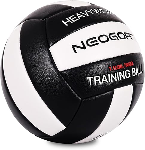 Miniatura 2 de Balón de voleibol pesado de 1.1 libras para setters servir, equipo de entrenamiento de voleibol pesado, tamaño 5, piel sintética suave, duradero